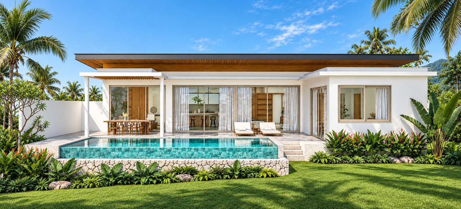 Temple Gate – Façade villa piscine privée Lamai Koh Samui