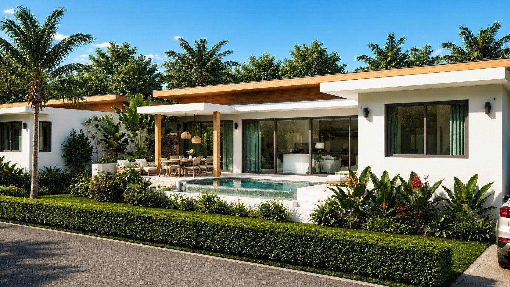 Temple Gate Lamai Koh Samui – Vue aérienne villa piscine privée à vendre